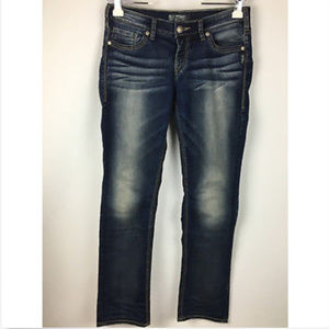 Silver Aiko Mid Baby Boot Cut Distressed Jeans